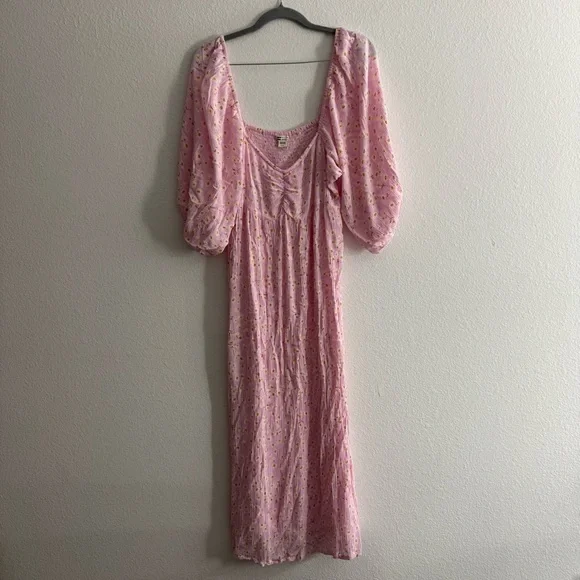Billabong Women’s Swept Away Pink Long Sleeve Midi Dress Size Large - Picture 4 of 6